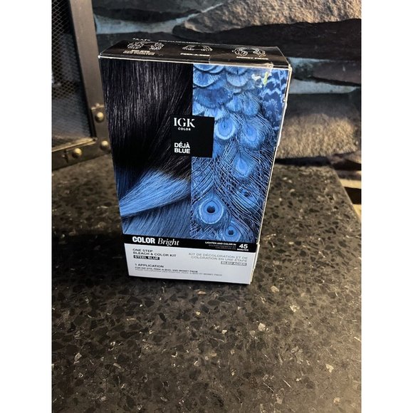 IGK Color Bright Bleach and Color Kit Deja Blue - Picture 1 of 9